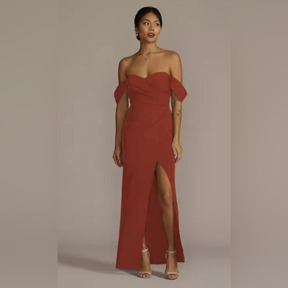 Galina Signature Dress in Cinnamon Stretch Crepe - Picture 1 of 10